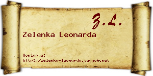 Zelenka Leonarda névjegykártya